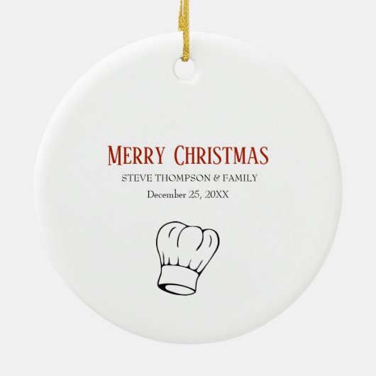 Personalisierter Koch Keramikornament (Hinten)