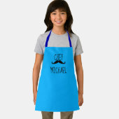 Personalisierter Koch Mustache Illustration Blue Schürze (Insitu)
