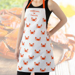 Personalisierter Koch Seafood Crab Crab Muster Schürze<br><div class="desc">Eine lustige Schürze mit einem Crab-Muster - Fügen Sie zwei Textzeilen hinzu,  um sie zu personalisieren. Ideal für alle,  die Meeresfrüchte,  Krebse,  Kochen und vieles mehr Lieben. Ideal für eine Sommerkrabbe kochen Party.</div>
