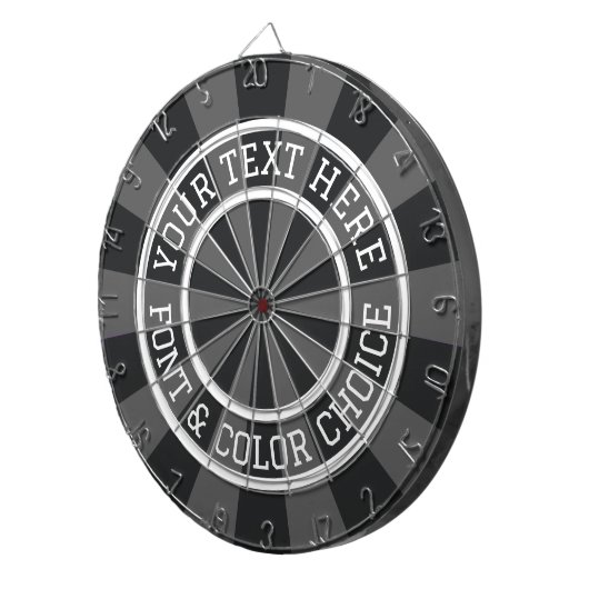 Personalisierter Kohlgrau oder Farbtext Dartscheibe (Vorderseite rechts)