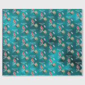 Personalisierter Koi Fisch, Kirschblüten Geburtsta Geschenkpapier (Flach)