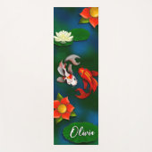 Personalisierter Koi Fish White Lotus Lily Pond Yogamatte (Vorderseite)