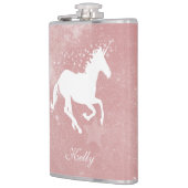 Personalisierter Kolben mit rosa Einhorn Flachmann (Links)