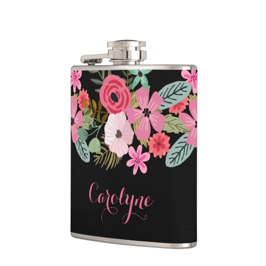 Personalisierter Kolben schwarz rosa blass Fügen S Flachmann (Links)