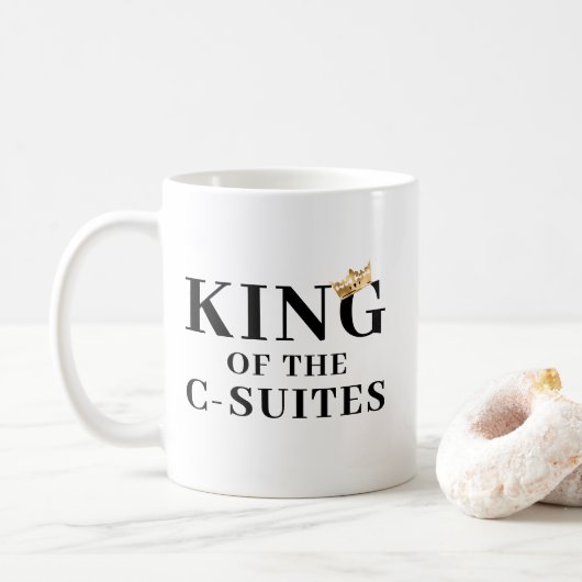 Personalisierter König der Goldkrone der C-Suites Kaffeetasse (Mit Donut)
