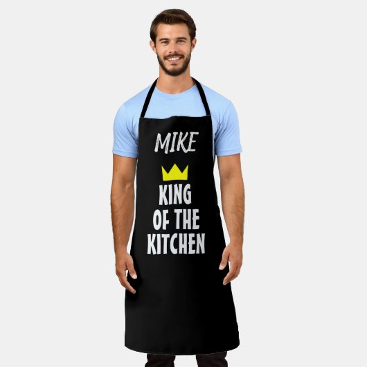 Personalisierter KÖNIG DER KÜCHE Schürze DER MÄNNE (Getragen)