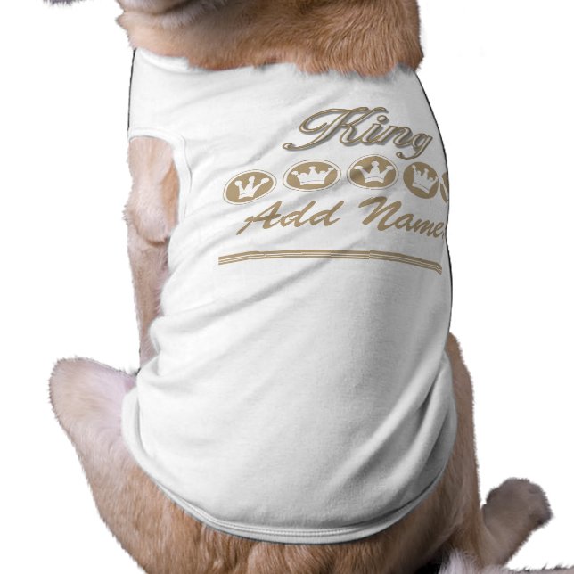 Personalisierter König-Hund-T - Shirt (Schwarz)