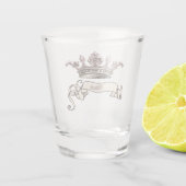 Personalisierter königlicher Erlass Schnapsglas (Rückseite)