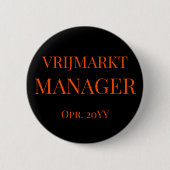 Personalisierter Königstags-Funktionsbutton Schwar Button (Vorderseite)