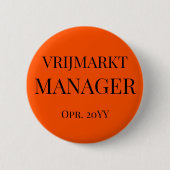 Personalisierter Koningsdag Funktions-Button - Button (Vorderseite)