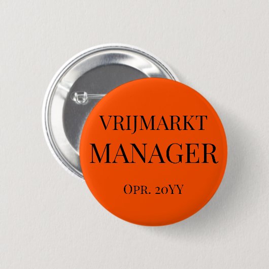 Personalisierter Koningsdag Funktions-Button - Button (Vorne & Hinten)