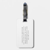 Personalisierter Kontakt zum Minimalistischen bota Gepäckanhänger (Rückseite vertikal)