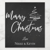 Personalisierter Kopfbrett | Frohe Weihnachten Weinetikett (Einzelnes Label)