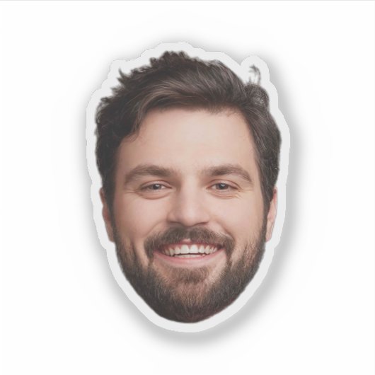 Personalisierter Kopfschnitt nach Maß lustig Aufkleber (Vorderseite)