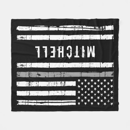 Personalisierter Korrektor, dünne Graulinie Fleecedecke (Vorderseite (Horizontal))