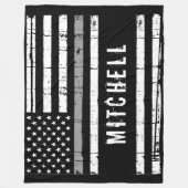 Personalisierter Korrektor mit dünner grauer Linie Fleecedecke (Vorderseite)