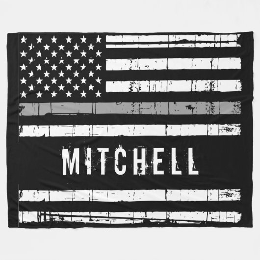 Personalisierter Korrektor mit dünner grauer Linie Fleecedecke (Vorderseite (Horizontal))