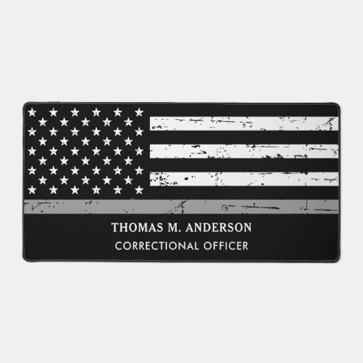 Personalisierter Korrektor mit dünner grauer Linie Schreibtischunterlage (Vorderseite)