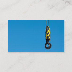 Personalisierter Kranhaken mit Gelb und Schwarzem Visitenkarte