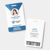 Personalisierter Krankenhausmitarbeiter, Logo und  Ausweis (Vorder- & Rückseite)
