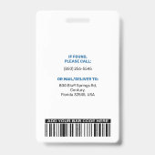 Personalisierter Krankenhausmitarbeiter, Logo und  Ausweis (Rückseite)