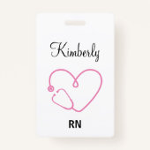 Personalisierter Krankenname RN LPN Doktor Stethos Ausweis (Vorderseite)