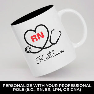 Personalisierter Krankenpflegemug, Monogramm-Gesch Zweifarbige Tasse