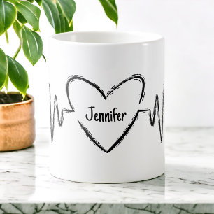 Personalisierter Krankenpfleger Arzt Herzschlag /  Kaffeetasse
