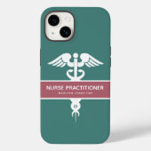 Personalisierter Krankenpfleger Dark Aquamarin Med Case-Mate iPhone Hülle (Rückseite)