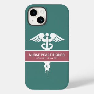 Personalisierter Krankenpfleger Dark Aquamarin Med Case-Mate iPhone 14 Hülle