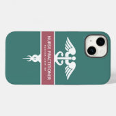 Personalisierter Krankenpfleger Dark Aquamarin Med Case-Mate iPhone Hülle (Rückseite (Horizontal))