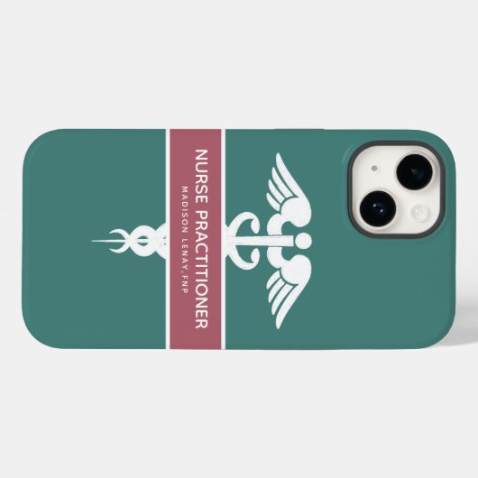 Personalisierter Krankenpfleger Dark Aquamarin Med Case-Mate iPhone Hülle (Rückseite (Horizontal))