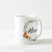 Personalisierter Kranz der botanischen Blume Kaffeetasse (VorderseiteRechts)