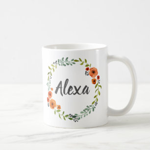 Personalisierter Kranz der botanischen Blume Kaffeetasse