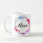 Personalisierter Kranz-Kranz für botanische Blume Kaffeetasse (Links)
