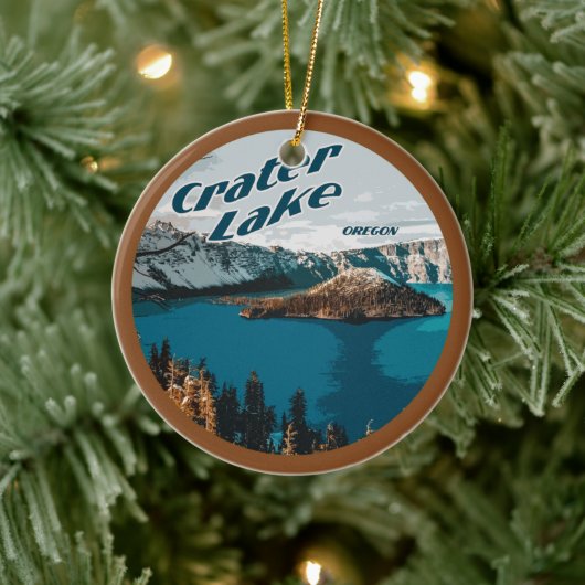 PERSONALISIERTER Kratersee Keramik Ornament (Baum)