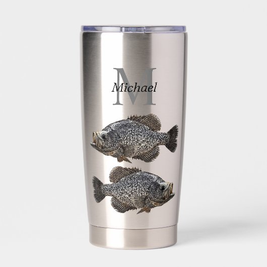 Personalisierter Kraupenfisch Einbandfisch Thermobecher (Rückseite)