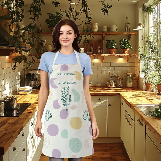 Personalisierter Kräuterflüster mit geometrischer Schürze