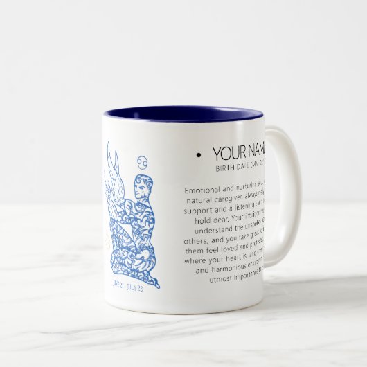 Personalisierter Krebs Zodiac 11 oz Zweifarbige Tasse (VorderseiteRechts)