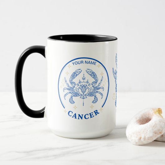 Personalisierter Krebs Zodiac 15 oz Tasse (Mit Donut)