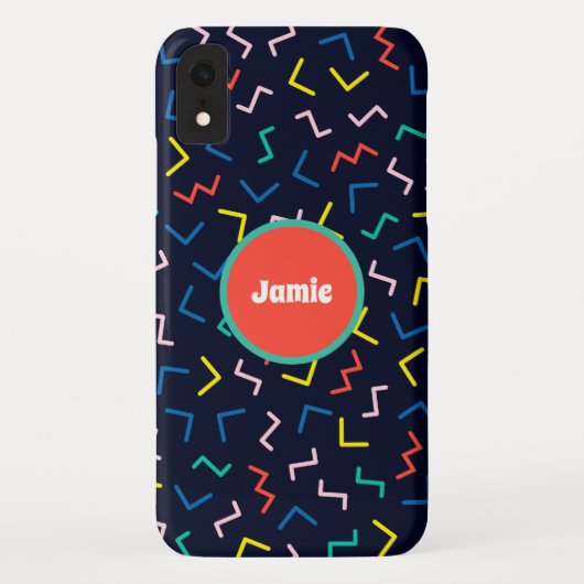 Personalisierter Kreis, Random Zig Zags Case-Mate iPhone Hülle (Rückseite)