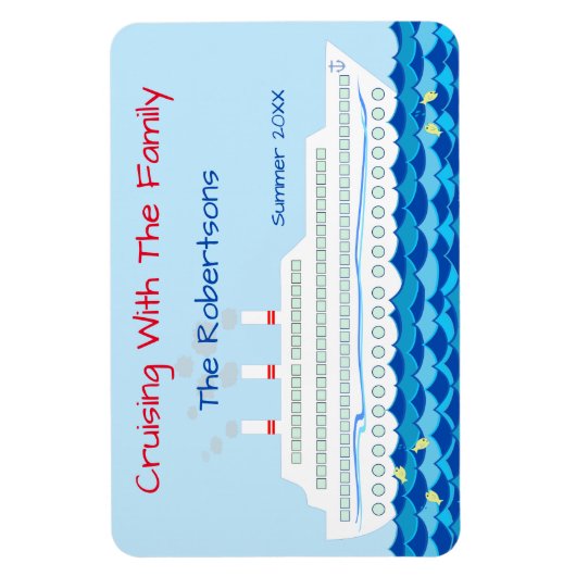 Personalisierter Kreuzfahrtschiff-Thema Türmarker Magnet (Vertikal)