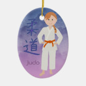 Personalisierter Kriegskünsteredhead-Orangen-Gurt Keramik Ornament (Vorne)