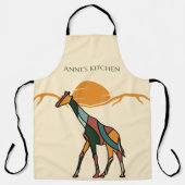Personalisierter Küchenname Giraffe Boho Mutter Ge Schürze (Vorderseite)