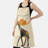 Personalisierter Küchenname Giraffe Boho Mutter Ge Schürze (InSitu)