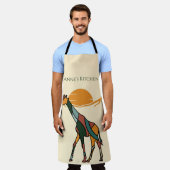 Personalisierter Küchenname Giraffe Boho Mutter Ge Schürze (Getragen)