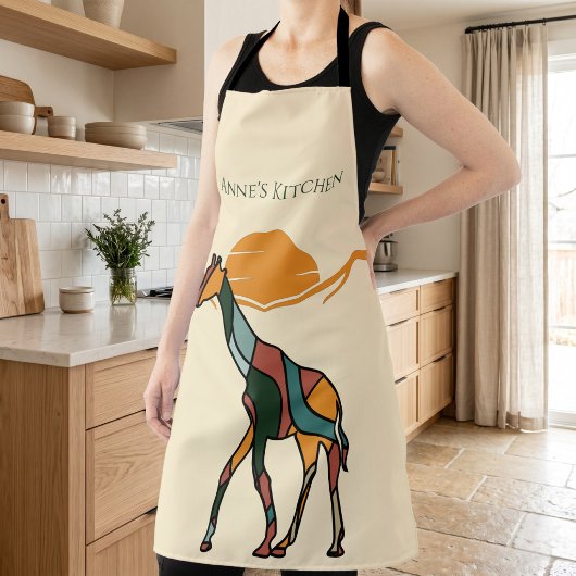 Personalisierter Küchenname Giraffe Boho Mutter Ge Schürze