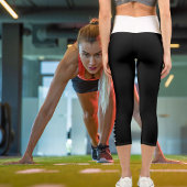 Personalisierter, kundenspezifischer, Schwarz-weiß Capri Leggings