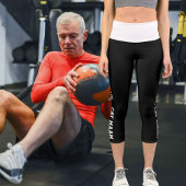 Personalisierter, kundenspezifischer, Schwarz-weiß Capri Leggings