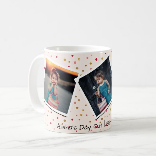 Personalisierter kundenspezifischer Text mit 3 Kaffeetasse (Vorderseite Links)